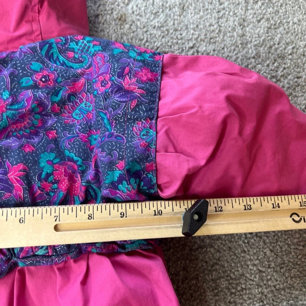 vtg‎ ski snow suit baby 6-9m pink one piece retro outdoor gorpcore 80s geometric